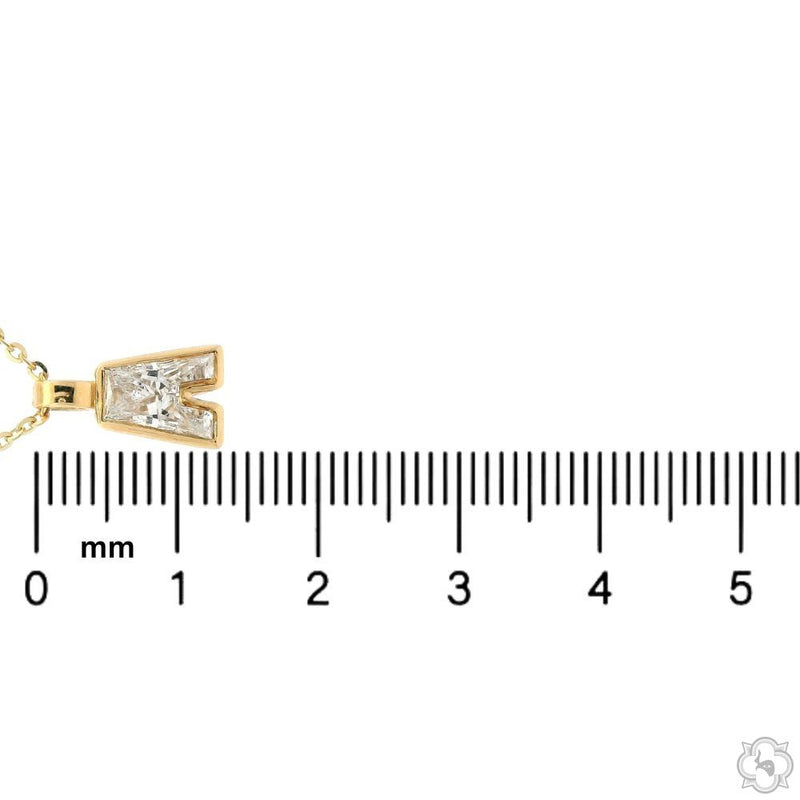 14K Gold Bezel Lab-Grown Diamond Letter Initial Necklace, photo 7 of 8