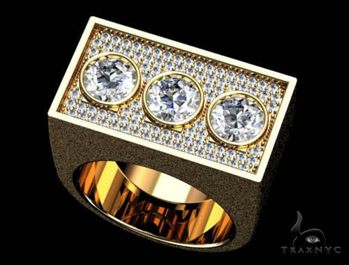 Bezel Custom Diamond Pinky Ring 36937 - Image 9