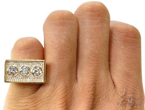 14K Gold Bezel Custom Diamond Pinky Ring, photo 9 of 10