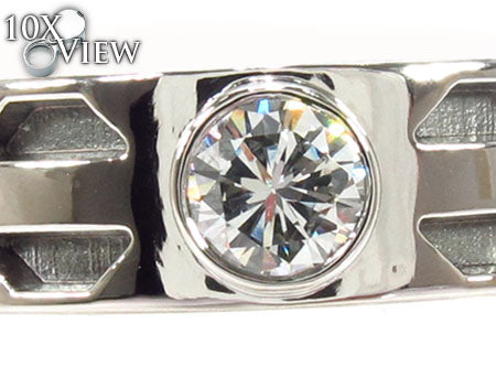 Bezel Diamond Platinum Ring, photo 3 of 7