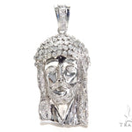 Bezel Diamond Silver Jesus Piece 40828 - Image 1