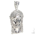 Bezel Diamond Silver Jesus Piece 40828 - Image 2