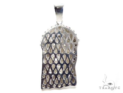 Bezel Diamond Silver Jesus Piece 40828 - Image 4