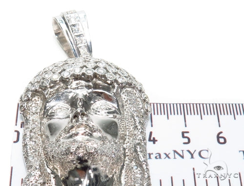 Bezel Diamond Silver Jesus Piece 40828 - Image 5
