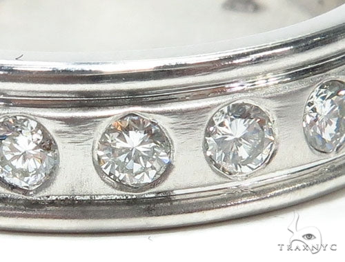 14K Gold Bezel Diamond Wedding Band, photo 3 of 7