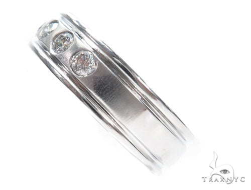 14K Gold Bezel Diamond Wedding Band, photo 4 of 7