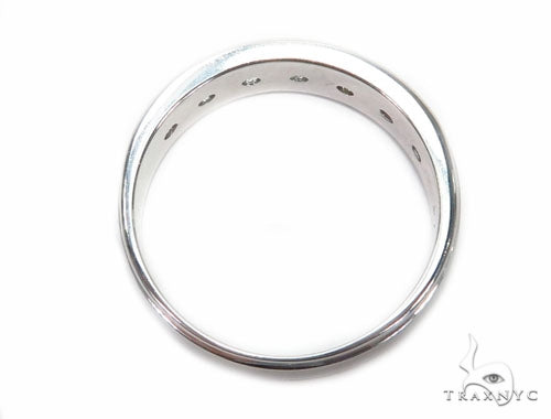 14K Gold Bezel Diamond Wedding Band, photo 6 of 7