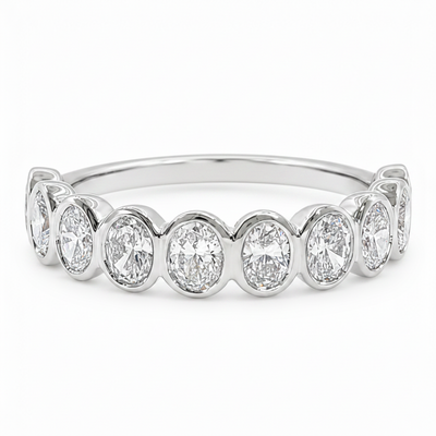 14K Gold Bezel Luxe Oval Lab-Grown Diamond Band