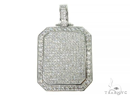 Large custom diamond charm pendant in gold – front-facing view showing full diamond coverage and sculptural profile