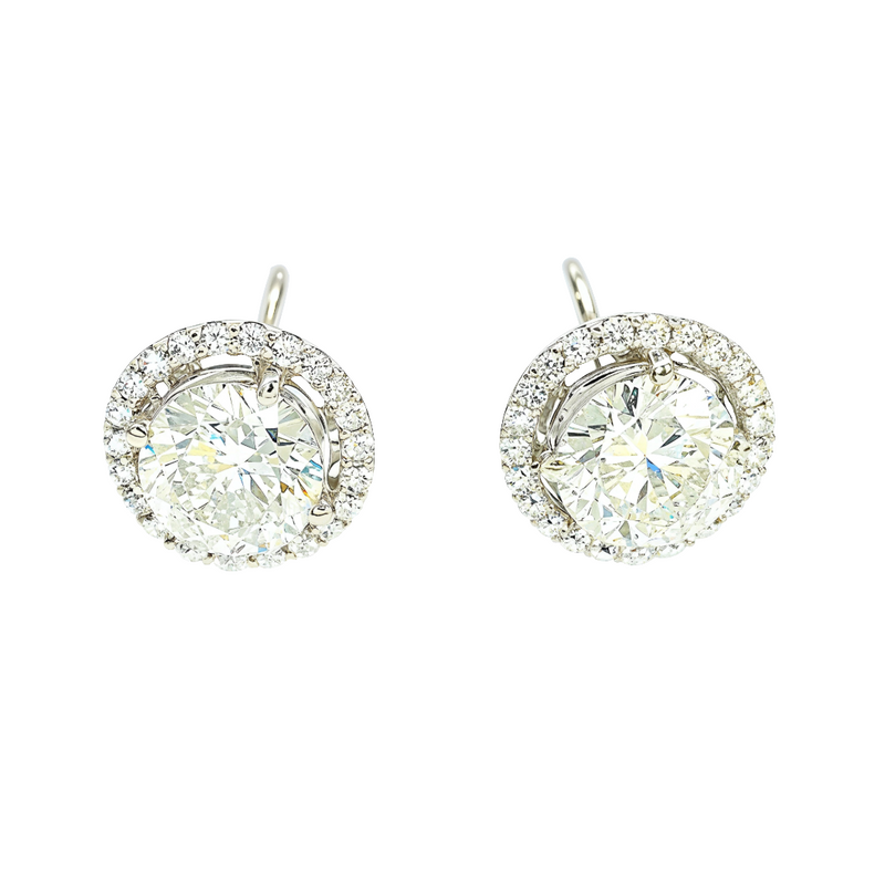 Big Center Stone Diamond Stud Earrings 70030