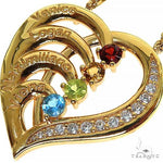 Birthstone Engravable Heart Pendant Necklace 68023 - Image 3