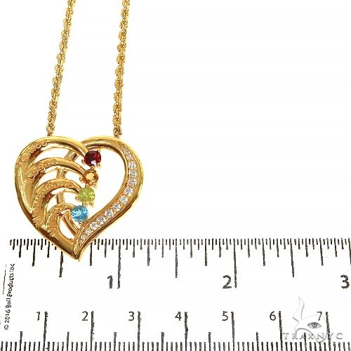 Birthstone Engravable Heart Pendant Necklace 68023 - Image 5