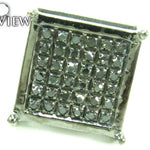 Black Diamond Cube Silver Earrings 27623 - Image 3
