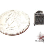 Black Diamond Cube Silver Earrings 27623 - Image 5