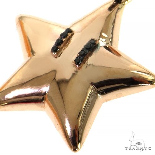 14K Gold Black Diamond Mario Star Pendant, photo 3 of 6