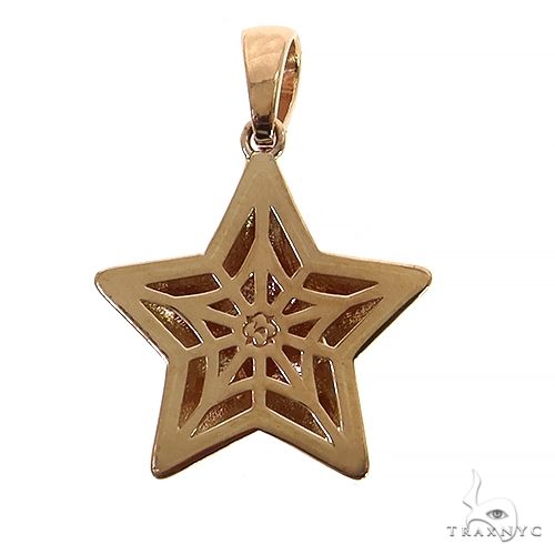 14K Gold Black Diamond Mario Star Pendant, photo 4 of 6