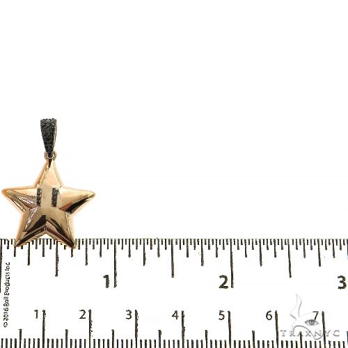 14K Gold Black Diamond Mario Star Pendant, photo 5 of 6