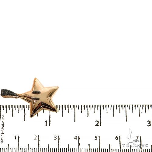 14K Gold Black Diamond Mario Star Pendant, photo 6 of 6