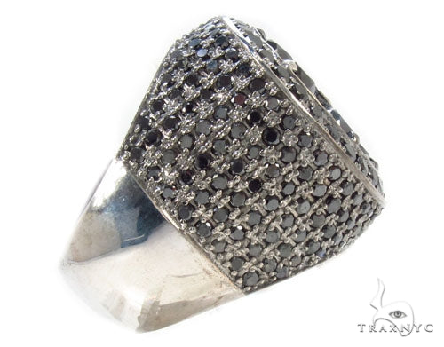 Black Diamond Silver Ring 34945 - Image 5