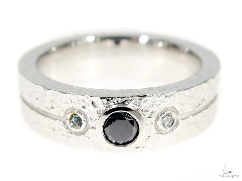10K Gold 1.3 Ctw Black Diamond Topaz Couple Ring, view 4