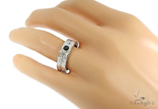 10K Gold 1.3 Ctw Black Diamond Topaz Couple Ring, view 7