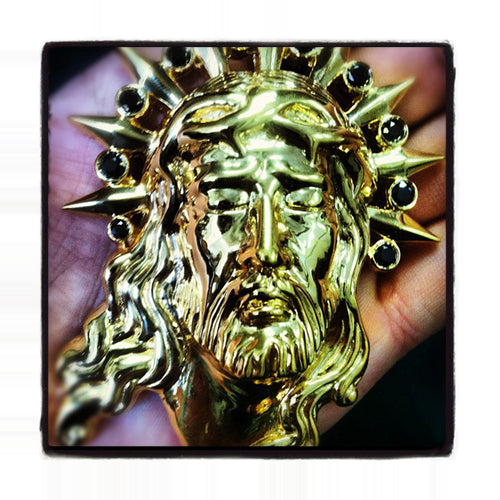 Black Diamond XL Jesus Head Pendant 28844 - Image 4