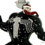 Black Enamel Silver Diamond Venom Pendant 66366 - Image 4