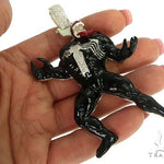 Black Enamel Silver Diamond Venom Pendant 66366 - Image 5