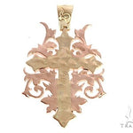 Black Ink Crew Small 14k Two Tone Diamond Filigree Cross Pendant 65102 - Image 3