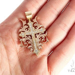 Black Ink Crew Small 14k Two Tone Diamond Filigree Cross Pendant 65102 - Image 5
