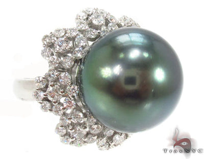 Black Pearl Diamond Ring 32668 - Image 1
