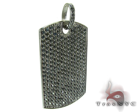 Black Prong Diamond with Black Gold Dog Tag 26707 - Image 2