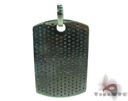 Black Prong Diamond with Black Gold Dog Tag 26707 - Image 4