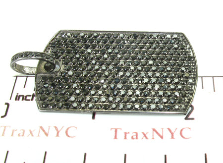 Black Prong Diamond with Black Gold Dog Tag 26707 - Image 5