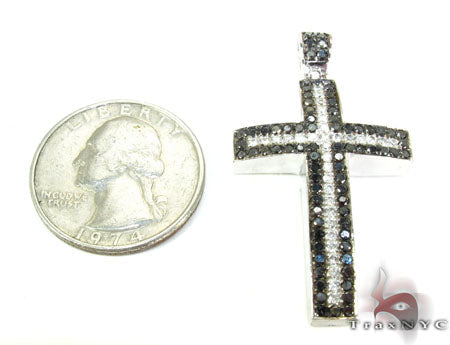 Black and White Diamond Cross Crucifix 26331 - Image 6