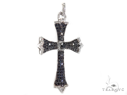 Black and White Diamond Cross Crucifix 40928 - Image 2