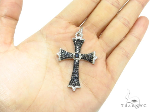 Black and White Diamond Cross Crucifix 40928 - Image 7