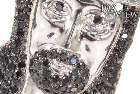 Black and White Diamond Jesus Pendant 31074 - Image 3