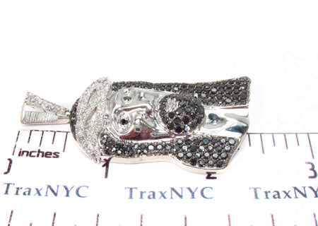 Black and White Diamond Jesus Pendant 31074 - Image 6