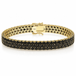 Black Elegance Triple-Row Tennis Bracelet 71647