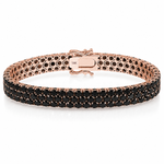 Black Elegance Triple-Row Tennis Bracelet 71647