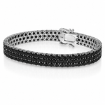 Black Elegance Triple-Row Tennis Bracelet 71647