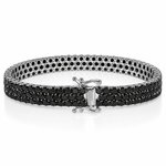 Black Elegance Triple-Row Tennis Bracelet 71647