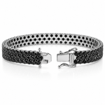 Black Elegance Triple-Row Tennis Bracelet 71647