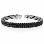 Black Elegance Triple-Row Tennis Bracelet 71647