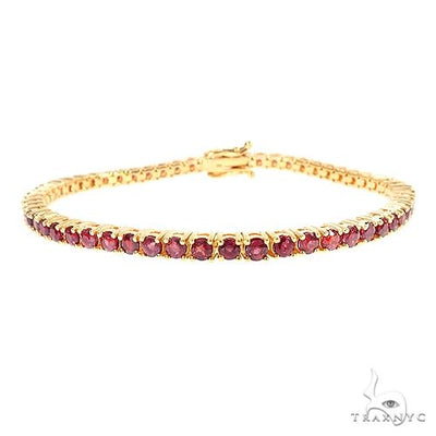 Blood Red Sapphire 10 Pointer Tennis Bracelet 67066 - Image 1