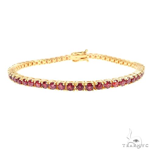Blood Red Sapphire 10 Pointer Tennis Bracelet 67066 - Image 1