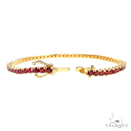 Blood Red Sapphire 10 Pointer Tennis Bracelet 67066 - Image 2