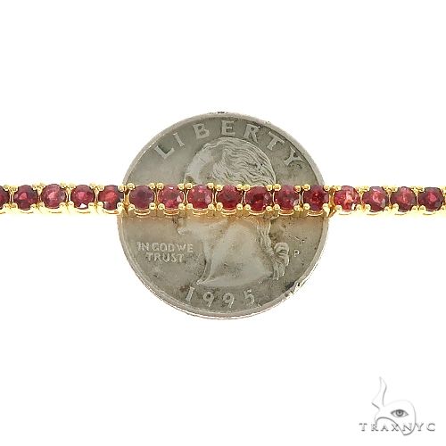 Blood Red Sapphire 10 Pointer Tennis Bracelet 67066 - Image 3