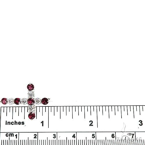 14K Gold Blood Red Sapphire Diamond Cross, photo 6 of 6